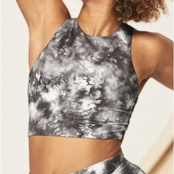 Athleta Conscious Crop Tank Top Just Dance Black Gray Womens Size XS - Picture 1 of 7